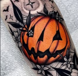Halloween bat tattoo