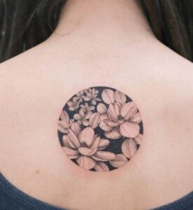 Inside Flower Circle Tattoo