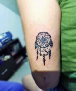 Mysterious Ring Simple Dream Catcher Tattoo