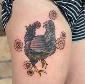 Neo Traditional Chicken Tattoo