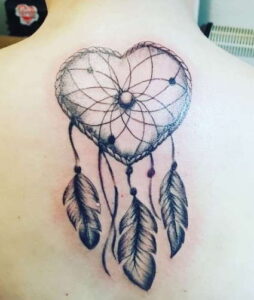 One Centered Heart Dreamcatcher Tattoo