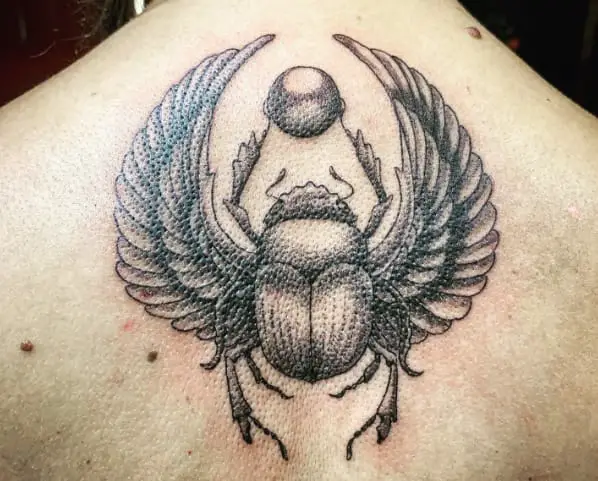 Realistic Egyptian Beetle Tattoo