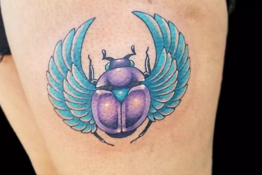 Scarab Blue Beetle Tattoo
