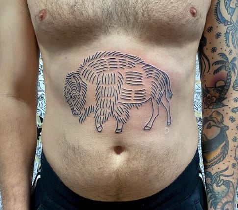 Simple Bison Tattoo