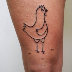 Simple Chicken Tattoo