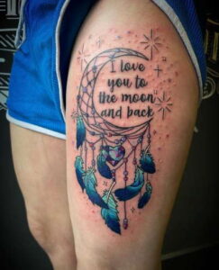 Special Quotes Heart Dreamcatcher Tattoo