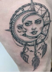 Sun and Moon Dreamcatcher Tattoo 1