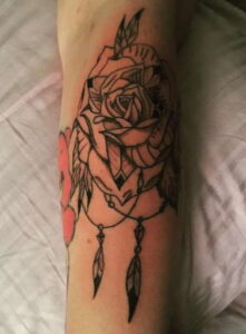 Timeline Rose Dreamcatcher Tattoo 1