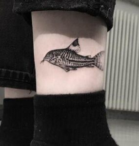 Tribal Leg Catfish Tattoo