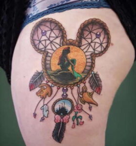 Water-fairy Mickey Mouse Disney Dreamcatcher Tattoo