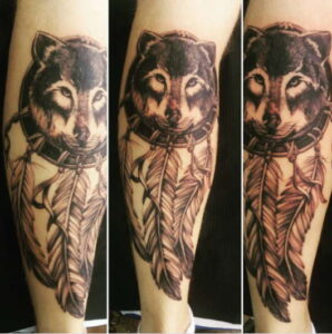 Wolf Indian Dreamcatcher Tattoo