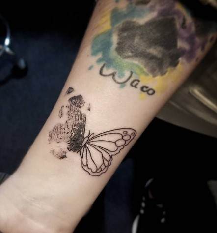 Butterfly Fingerprint Tattoo