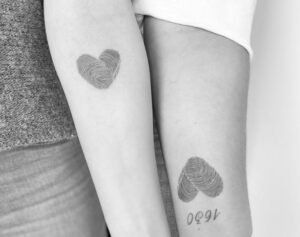 Couple Fingerprint Tattoo with Date
