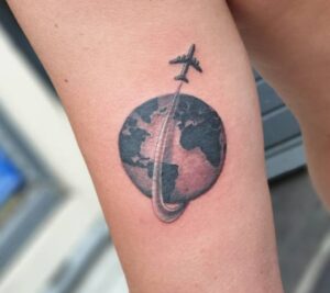 Earth Stencil Tattoo
