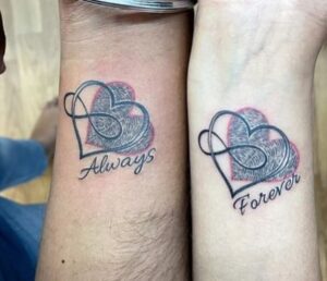 Fancy Couple Fingerprint Tattoo
