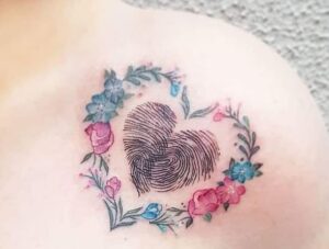 Fingerprint Floral Tattoo