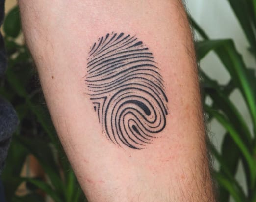 Fingerprint Round Tattoo
