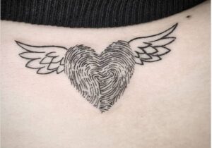 Fingerprint wings tattoo