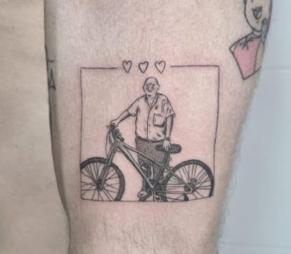Grandpa Bicycle Tattoo