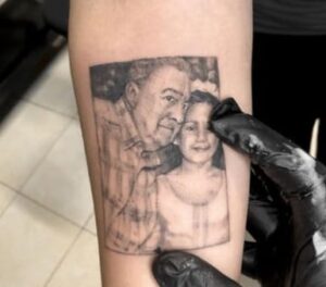 Grandpa & Grand-Daughter Face Tattoo