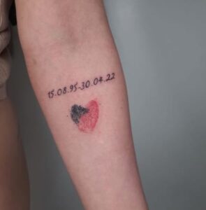 Half Heart Fingerprint Tattoo