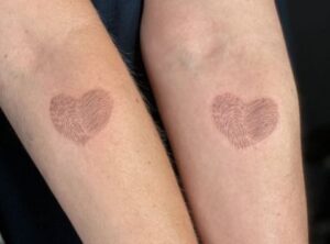 Heart Fingerprint Sister Tattoo