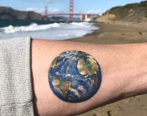 Realistic Earth Tattoo