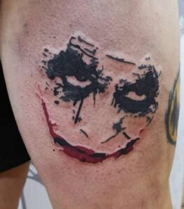 Heath Ledger Joker Smile Tattoo