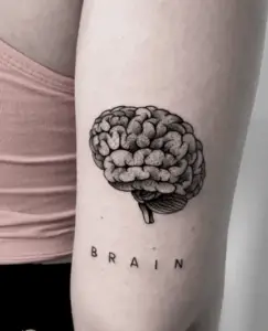 minimalist brain tattoo design