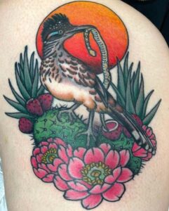 Roadrunner bird tattoo