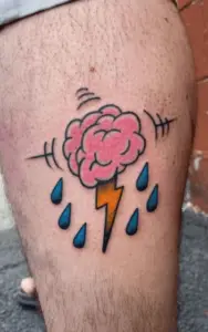 cartoon brain tattoo
