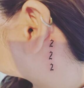 222 Neck Number Tattoo