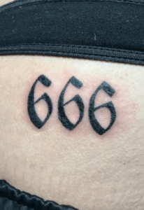 666 font tattoo