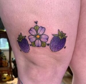 Above Knee Fruit Tattoo