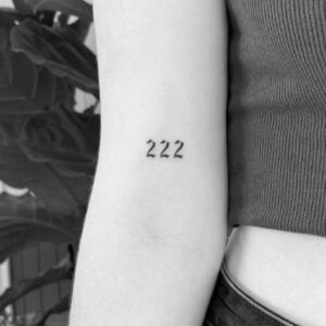 Angel Number 222 B&W Tattoo
