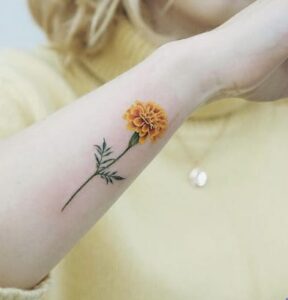 Colorful Flower Hand Tattoo