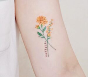 Korean Birth Flower Tattoo