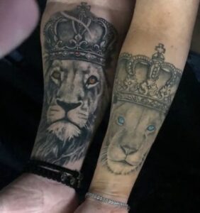 Lion King Couple Tattoo