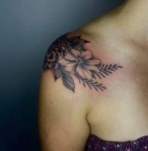 Marigold & Cosmos Flower Tattoo