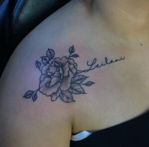 Marigold Flower Name Tattoo