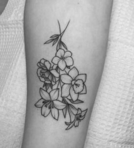 Marigold Flower Sketch Tattoo