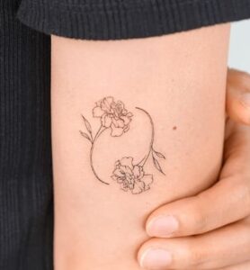 Marigold Linework Tattoo