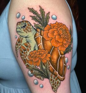 Marigold Turtle Tattoo
