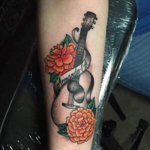 Mexican Marigold Flower Tattoo