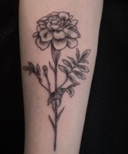 Narcissus Marigold Flower Tattoo