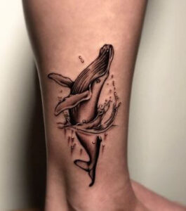 abstract whale tattoo