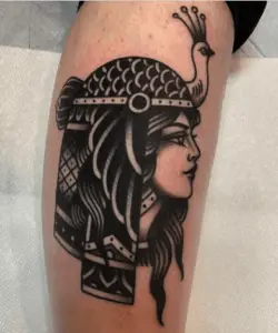 cleopatra blackwork tattoo