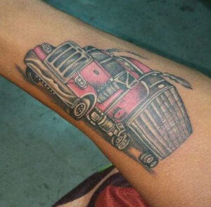 dump truck tattoo