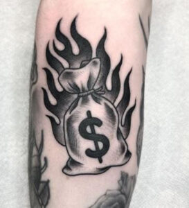 flash money bag tattoo