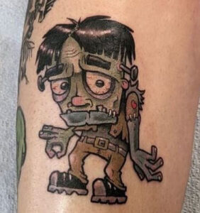 frankenstein cartoon tattoo